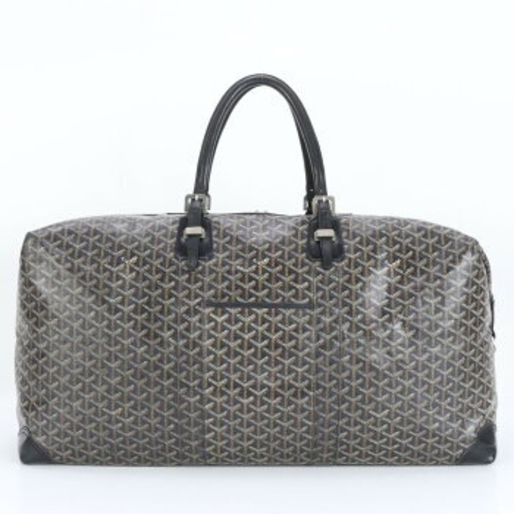 Goyard Boeing herringbone leather Boston bag business Black